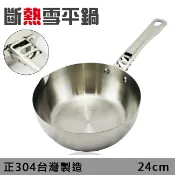 瑪可妮生活館 *台灣製造*正304不鏽鋼雪平鍋24cm斷熱手把/倒流鍋口設計 牛奶鍋 泡麵鍋 母親節