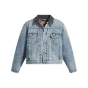 (店+)【STUSSY】STLV230221-001 x Levis 聯名系列 水洗復古字母Logo印花簡約舒適休閒百搭牛仔外套 男女同款