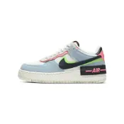 (店+)【NIKE 耐吉】CU8591-101 Nike Air Force1 shadow Sunset Pulse 合成革 馬卡龍 防滑耐磨輕便 低幫 板鞋 女款 藍粉綠 nike女鞋 運動鞋女 休閒鞋
