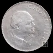 【滿300出貨】滿30英國1克朗硬幣丘吉爾1965年5先令38.5mm紀念幣歐洲錢幣
