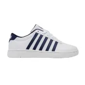 【K-SWISS】經典休閒鞋 COURT OPEN STRIPES 五條線 男鞋 白藍色 04776-124-M