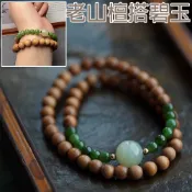 MoonDy 天然印度老山檀香手串 和田玉手串 念珠 佛珠 手珠 串珠手鍊 碧玉手串 南紅瑪瑙手珠 開運手鍊 平安手鍊 禮物 015