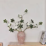 中式仿真杜鵑花髮泡柔軟樹枝可造型花藝擺件家居裝飾假花仿真綠植