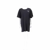 【MOSCHINO】金色LOGO字母黑色短袖長版TEE 洋裝(連身裙 上衣 T恤 短袖)
