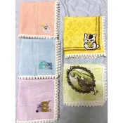 特價 日單《夏目友人帳/刺繡/小動物/流蘇》割絨毛圈 小方巾 方巾 手帕 純棉