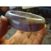 天然玉化清透龍鱗羽毛紋紫玉心臟手鐲→D371
