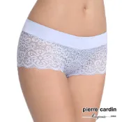 【pierre cardin 皮爾卡登女性內衣】淡雅蕾絲透膚中腰平口褲(單件-LGY淺灰)-509-6700