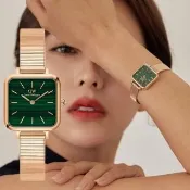 【Daniel Wellington】Quadro Studio系列 22X22mm 復古鋼琴錶鍊方型腕錶(DW00100520)