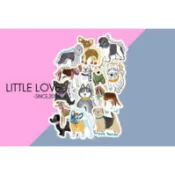 ［Little love］狗勾大集合防水貼紙、電腦貼紙、手帳本貼紙、禮物貼、信封封口貼（1入）