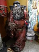 {御寶閣}古董 文物 藝品 字畫 化石~大型石灣陶老件 鍾馗 大型石灣陶藝 石灣陶