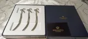 MIKIMOTO 蝴蝶結帶珍珠18-8銀色不鏽鋼12公分午茶 果汁 奶粉攪拌棒 3支盒裝 日本原廠 全新未使用