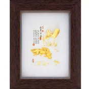 【全聯線上購】【開運陶源】雅鑑鑫品金箔畫 禮物純金古香系列~【連年有餘】(19 x 24 cm)