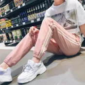 (店+)【HELENA】韓版休閒長褲 縮口褲 九分褲 運動褲 寬褲 百搭寬鬆綁帶顯瘦運動褲 長褲 褲子女 春夏 C1104