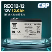 YUASA REC12-12 鉛酸蓄電池｜12V 12Ah 密閉免加水電池 UPS 備援電源適用 鉛酸蓄電池