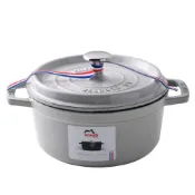 (店+)史大伯 圓形鑄鐵鍋18cm1.7L松露白法國製平輸品{電磁爐 IH爐可用}湯鍋燉鍋炒鍋 入厝禮