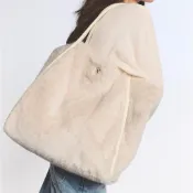 現貨Victoria’s Secret 毛茸茸托特包 手提袋 包包 白 單肩包 維多利亞的秘密 女包 維密