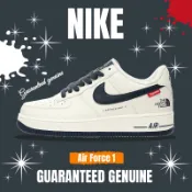BOSS✈ Nike Air Force 1 07 Low “米白午夜藍紅“ 北面聯名 客製款 空軍一號 板鞋 男女鞋