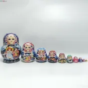 俄羅斯10層木製 套娃 手工彩繪許願娃娃 俄羅斯傳統 工藝品 居家擺件  收藏禮品 生日送禮 裝飾品