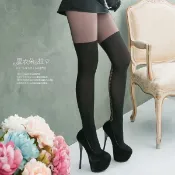 絲襪 黑色顯瘦假大腿襪 交叉造型褲襪