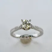 GIA0.50克拉天然鑽搭配18K白金戒台 國際圍11.5號