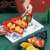 2PCS Christmas Tree Shaped Candy Snack Dish Nut Dry Fruit Pl