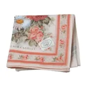 Laura Ashley 日本製粉底繁花品牌字母LOGO帕領巾(50CM)