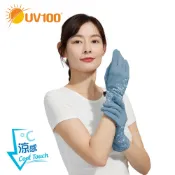 【UV100】防曬 抗UV-Apex涼感彈性掀指印花手套-女 (KD24328)