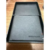 【全新附原盒】GIOVANNI VALENTINO 范倫鐵諾 錢包 皮夾 黑色真皮男士短夾 雙摺錢包 粒面牛皮