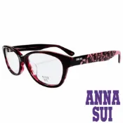【ANNA SUI 安娜蘇】浪漫薔薇花紋造型眼鏡-紅+粉紅(AS636-203)