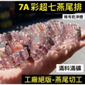 【7A彩超七燕尾排】7A彩超七 超七 三輪骨幹水晶 超七水晶 天然水晶 手排 燕尾手排 收藏品 全透晶體 全滿料滿礦
