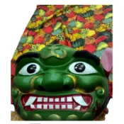 (現貨]獅頭弄獅面具 童玩 打擊樂器 懷舊 古早味復古趣味表演道具 醒獅舞獅 民俗童玩 小時候 回憶童年