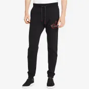 美國百分百【全新真品】Calvin Klein 棉褲 CK 休閒褲 長褲 jogger 縮口束口 褲子 黑色 紅logo S XL號 I719