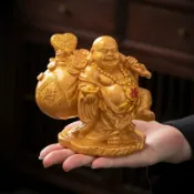 全球選品1館 生活百貨 茶寵擺件變色禪意布袋和尚笑佛茶盤擺件精品創意飾品彌勒佛茶玩