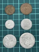 非洲 南非 196X年開始 早期 鳥類、植物、動物幣 1分~50分 套幣 錢幣 硬幣-6枚一套 (黃14)