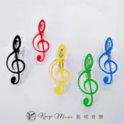 現貨【凱翊︱KM】《凱翊音樂》高音譜記號造型樂譜夾（多種顏色） 黑, 紅, 黃, 綠, 藍 夾子 音符夾