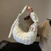 喜挖2店 泡芙雲朵包包女新款韓版簡約女士單肩斜後背包休閒百搭女餃子包