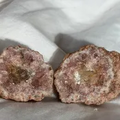 阿根廷 迷你 粉紫水晶 一對 粉紅色水晶洞 紫晶 晶簇 天然原石