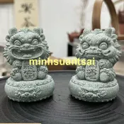 青砂石暴富開運茶寵 茶寵擺件 精品高檔創意可養茶具配件 茶桌茶玩 小龙仔一對 開運小物 舞龍舞獅 龙年公仔11/25