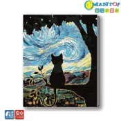 (店+)【Manto】星夜貓-台灣製DIY數字油畫|超取專用大小
