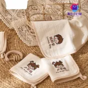 ❧☀客製化 【毛巾】嬰兒紗布 毛巾刺繡名字 純棉兒童 幼兒園 洗臉巾 寶寶口水 方巾手帕 馬小小訂製