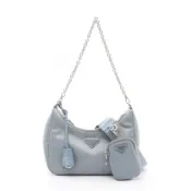 【DOKODEMO】【二手】Prada PRADA 2005 復刻版雙肩包 1BH204 淺藍色尼龍 2005 復刻版單肩包 女士 二手 B