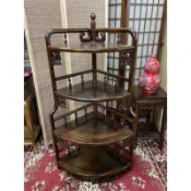 【香川家居】高雄展示廳《財位 多層三角櫃 》雞翅木收纳櫃 邊間 牆角櫃 擺飾櫃 四層櫃 金雞架 書櫃 60*50*127