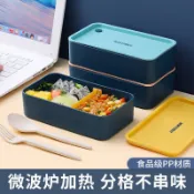 日式飯盒 保溫便當盒 加熱便當盒 可微波便當盒 多層便當盒日式飯盒上班族帶飯小學生兒童餐盒ins風分隔型野餐盒加熱便當盒