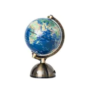 (店+)【SkyGlobe】5吋亮面衛星原貌古銅底座地球儀(附燈/中文版)