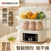 【咕嘎優選】志高電蒸鍋家用雙層蒸蛋器宿舍煮蛋器防乾燒保護早餐機多功能蒸鍋