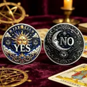 日月星辰YESNO決策幣塔羅許願幸運幣把玩紀念幣選擇困難禮物擺件