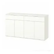 【IKEA 宜家家居】VIHALS 邊櫃, 白色, 140x37x75 公分
