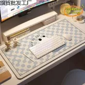 【台灣現貨】夏季冰絲辦公桌墊卡通熊大號滑鼠墊清涼桌布女生電腦桌面保護墊