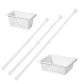 (店+)【日創生活】免打孔 窗簾伸縮桿/伸縮桿專用置物掛籃 {窗簾桿 門簾桿 浴簾桿 伸縮桿 曬衣桿 晾衣桿 桿子 晾衣桿}