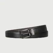 【BRAUN BUFFEL 德國小金牛】時尚紳士 圓弧方扣穿針式皮帶-鎗色(BF25S-RO229T42-SGU) 送禮推薦